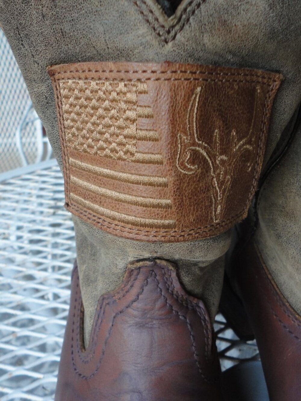ARIAT Men's Brown Leather Hybrid Patriot Square Toe Boots Size 8D - Picture 7 of 13